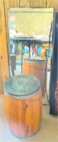 Barrel Table w/Marble Top & Antique Mirror