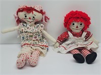 (2) Raggedy Ann Dolls One Signed & Dated