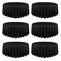 6 Pack Round Tablecloth Black Table Cloths 120