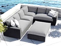 Sunbrella 5pce Wicker Outdoor Patio Conversation