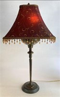 Metal Lamp with Beaded Shade