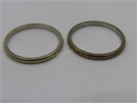 Pr of 14K Gold Bands, Size 8, 2.9 grams