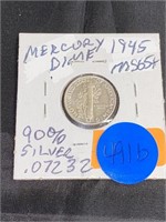 1945 P MS-65+Mercury Dime Silver