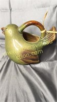 Pottery bird pitcher 7.5in