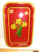 Vintage Daffodil Metal Serving Tray
