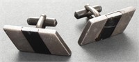 Antonio Pineda Taxco Silver & Onyx Cufflinks