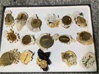 16 HANDCRAFTED REPODUCTION VICTORIAN BUTTON PINS