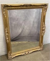 4 FT x 3 FT Ornate Gilt Framed Beveled Mirror