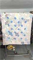 Vintage Handmade Quilted Throw Blanket 41x46
