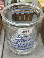 Enjoy Tom’s glass container