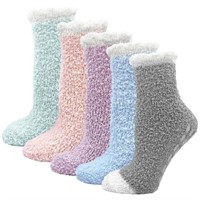 6-10  Size 6-10  5 Pairs AMITOFO Fuzzy Socks Slipp