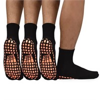 3 Pairs Sz 13-15 Men Non Slip Sticky Grips Socks Y