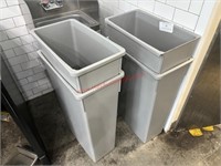 (2) SLIM JIM TRASH CANS