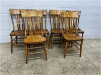(6) Vtg. Oak Side Chairs