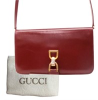 Gucci Maroon Leather Shoulder Bag