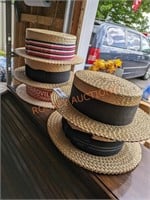 Vintage boater hats lot
