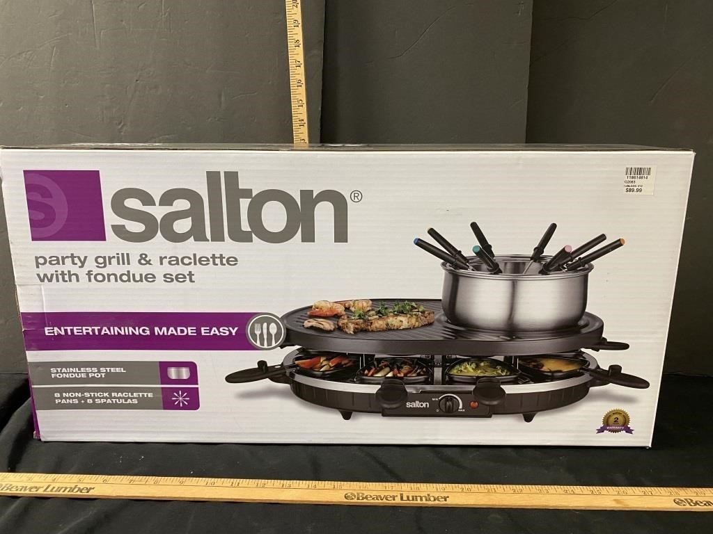 Salton Party grill & raclette with fondue set-