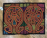 Vtg Mola Embroidery Panel