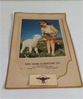 1944 New Home Furnishing Company Girl With Lamb