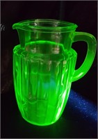 Vintage uranium glass pitcher