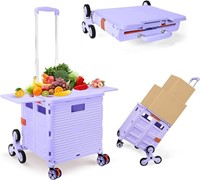Foldable Utility Cart With Stair Climbing Wheels