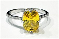 ASTOUNDING 3CT OVAL CITRINE SOLITAIRE RING