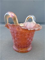 Carnival Glass Woven Basket