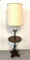 Wood & Metal Lamp Table with Shade