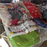 Large lot of linens, throws, etc.