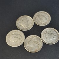 Silver 11.65G Pack Of 5 Canadian 10Cent Coin
