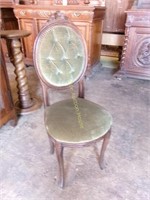 Dainty French Tufted Bedroom Chair with Shell
