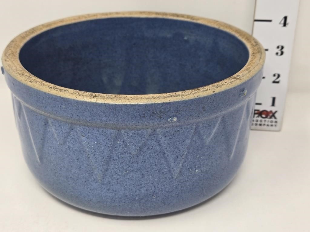 Vintage Blue Sawtooth Crock