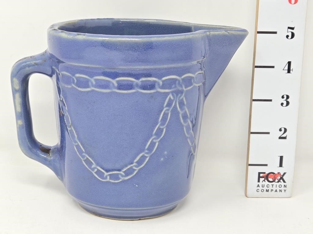 Blue Monmouth Stoneware Chain Link Pitcher