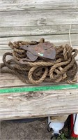 Vintage pully and rope only.