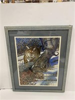 Ken Frank “Bobcat & Hare” Original Oil Painting