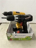 Set of two battery operated drills, one had just