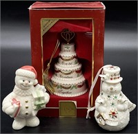 3pc Christmas Ornaments Including Lenox