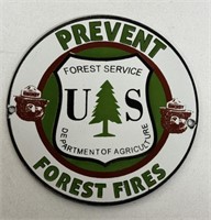 PORCELAIN ANTIQUE FOREST SERVICE SIGN