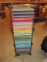 storage rack with papers