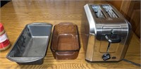 2 baking pans & Hamilton Beach 2 slot toaster