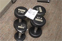 Set Of (4) Intek Cracked Dumbbells