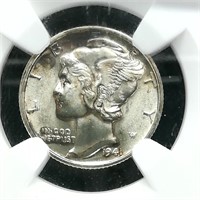 1941 D MERCURY DIME 10C MS66FB NGC