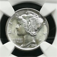 1941 S MERCURY DIME 10C MS66 NGC