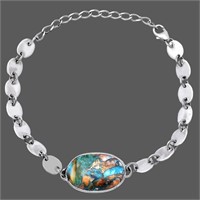 925 Silver Spiny Oyster Turquoise Bracelet