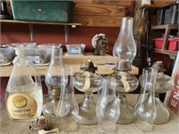 Estate Lot of Oil Lamps Oil and Pieces