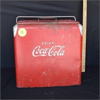 1940-1950's VTG Red Metal Coca Cola Cooler