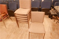 Lot of 6 Stack Able Chairs-Tan