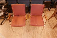 Lot of 2 Stacking Chairs-Red