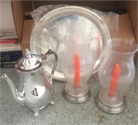 Teapot and Candlesticks