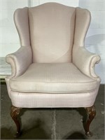 (L) Tiles Pink Wing Back Chair 40” tall